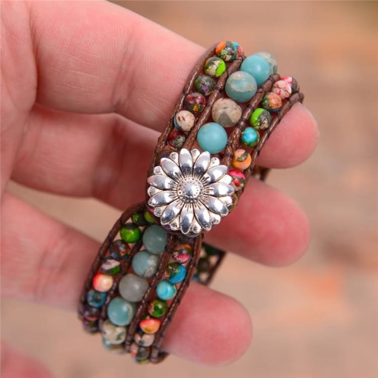 Bracelet enveloppant marguerite - Bracelet