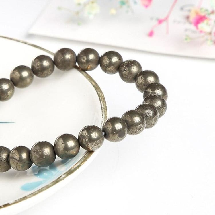 Bracelet ’Fer et Feu’ en Pyrite - Bracelet pierre naturelle