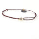 Bracelet fin avec strass - Rouge & Noir