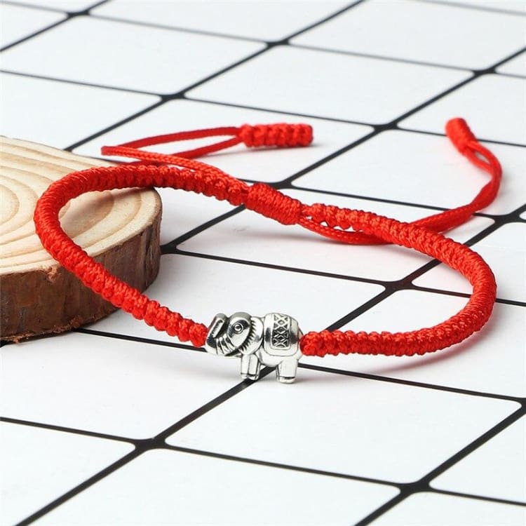 Bracelet fin Eléphant - Rouge