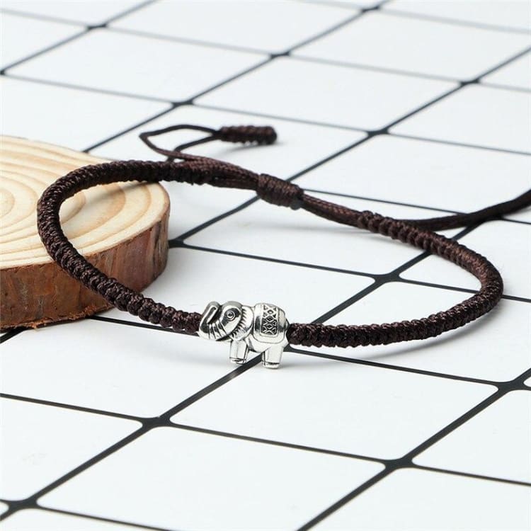 Bracelet fin Eléphant - Marron