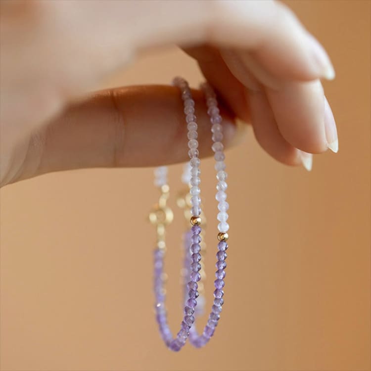 Bracelet fin en améthyste et quartz rose Image