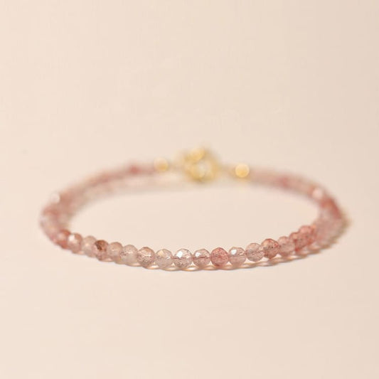 Bracelet fin en quartz rose
