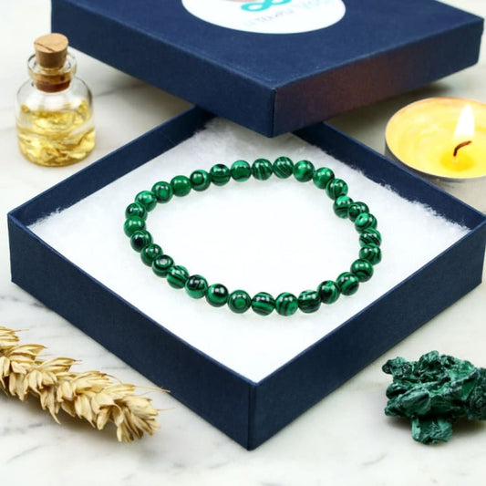 Bracelet fine perle en malachite - Bracelet