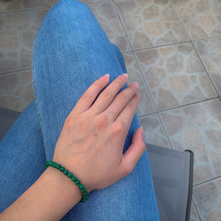 Bracelet fine perle en malachite - Bracelet