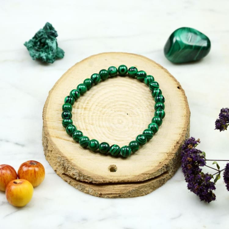 Bracelet fine perle en malachite - Bracelet
