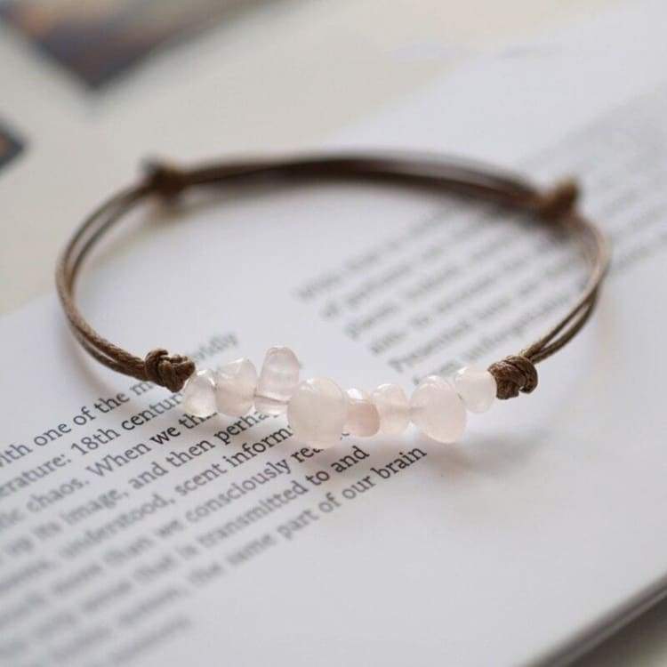 Bracelets fins en pierre naturelles - Quartz Rose