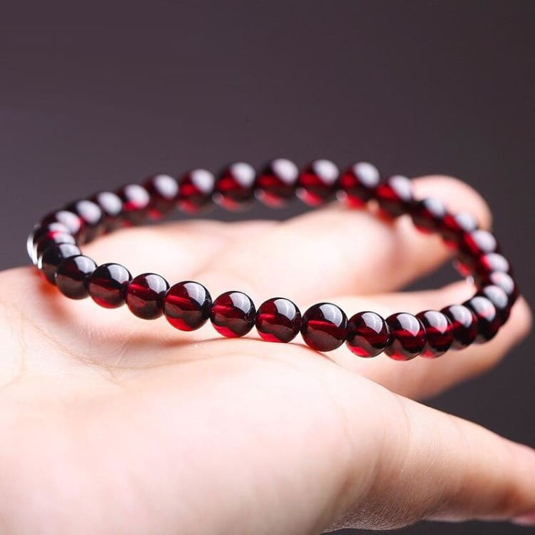 Bracelet ’Force de la Terre’ en Grenat Rouge - Bracelet Grenat Rouge