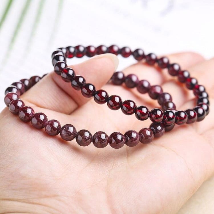Bracelet ’Force de la Terre’ en Grenat Rouge - Bracelet pierre
