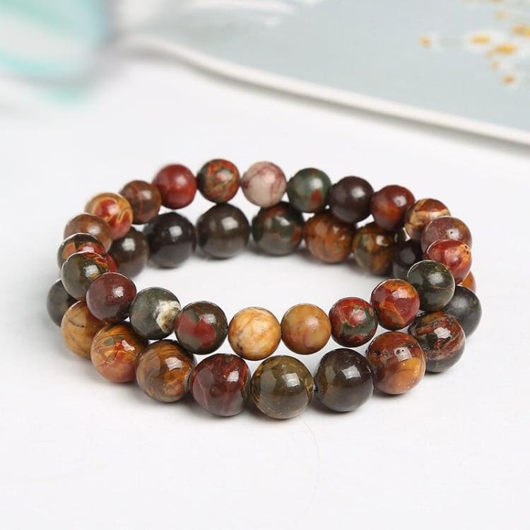 Bracelet ’Force de la Terre’ en Jaspe Picasso - bracelet en Jaspe Picasso