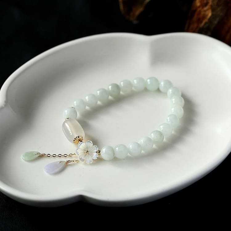 Bracelet inspiration du Printemps en perles d’Emeraude et Agate - Bracelet