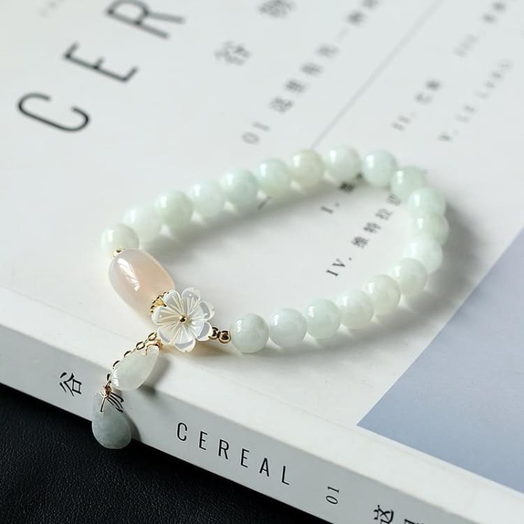 Bracelet inspiration du Printemps en perles d’Emeraude et Agate - Bracelet
