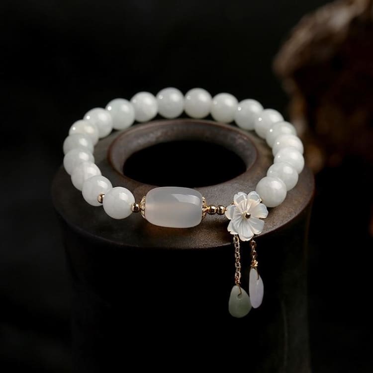 Bracelet inspiration du Printemps en perles d’Emeraude et Agate - Bracelet