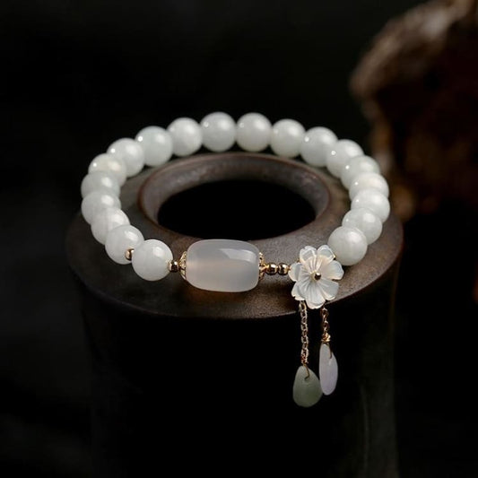 Bracelet inspiration du Printemps en perles d’Emeraude et Agate - Bracelet