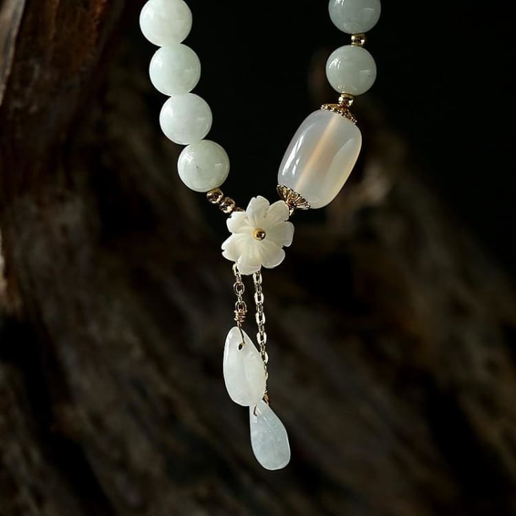 Bracelet inspiration du Printemps en perles d’Emeraude et Agate - Bracelet