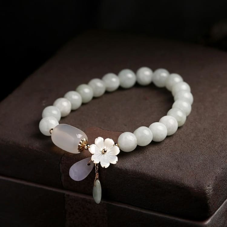 Bracelet inspiration du Printemps en perles d’Emeraude et Agate - Bracelet