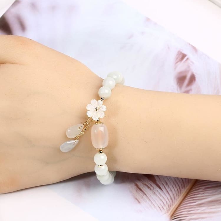Bracelet inspiration du Printemps en perles d’Emeraude et Agate - Bracelet