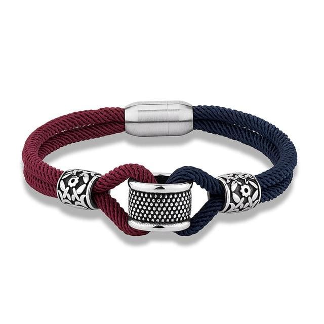 Bracelet magnétique du ’Lien éternel’ - Bleu & Rouge / 23cm