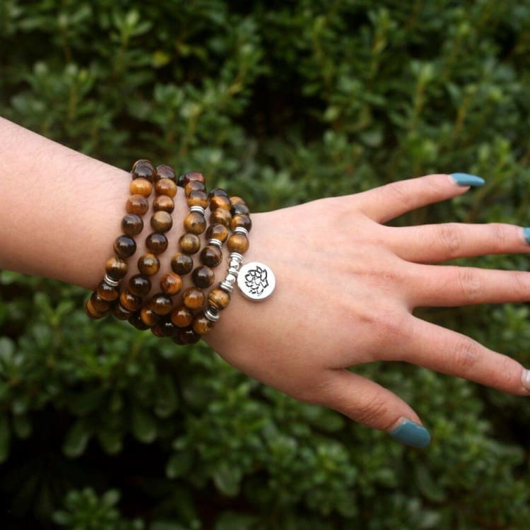 Bracelet Mâla 108 en Œil de Tigre - bracelet