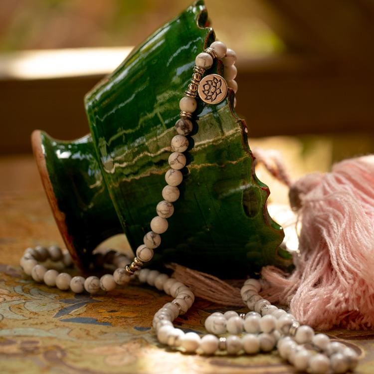 Bracelet Mâla 108 perles en Howlite - Bracelet