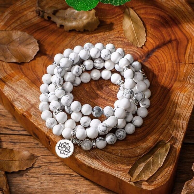 Bracelet Mâla 108 perles en Howlite - Bracelet