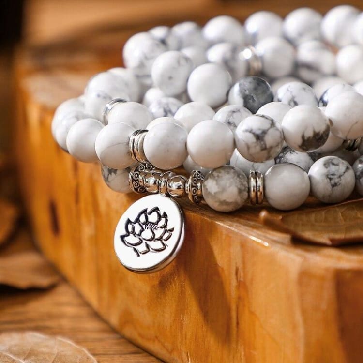 Bracelet Mâla 108 perles en Howlite - Bracelet