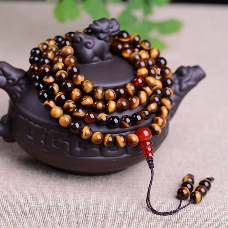 Bracelet Mala 108 Perles Oeil De Tigre - Bracelet