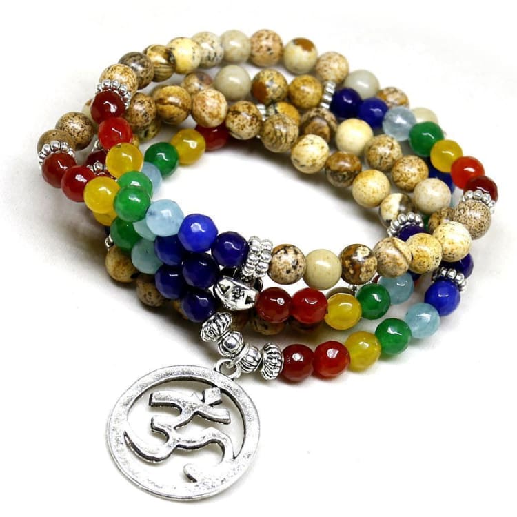 Bracelet Mâla De Guérison 7 Chakras 108 Perles - Bracelet