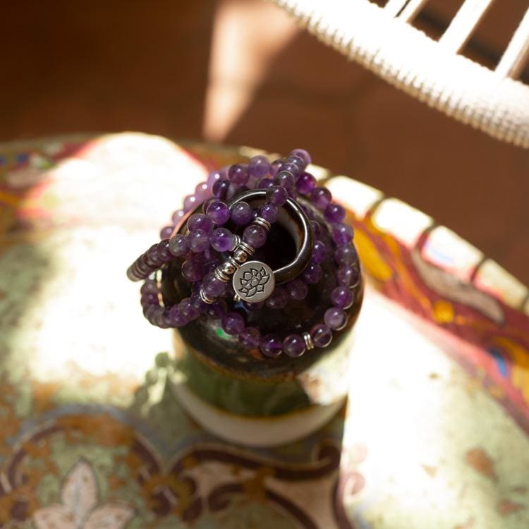 Bracelet Mala en Améthyste - Bracelet