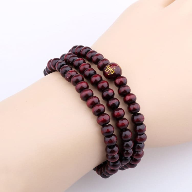 Bracelet mala en bois de santal rouge - Bracelet