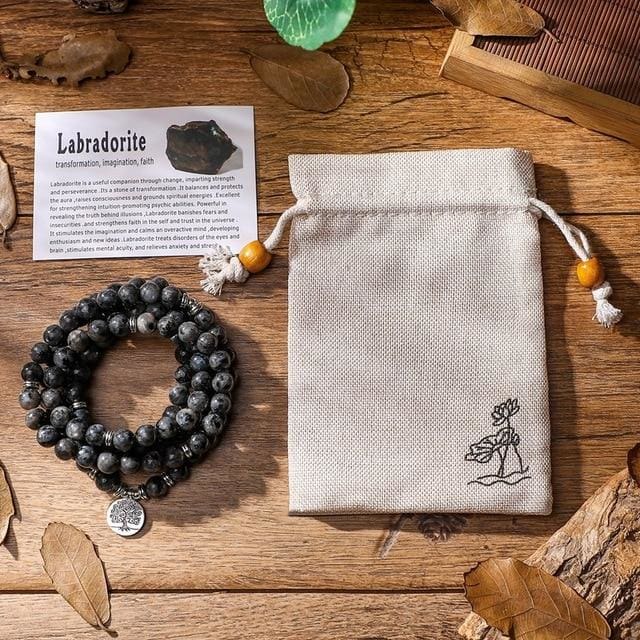 Bracelet Mâla en Labradorite - Arbre de Vie - Bracelet
