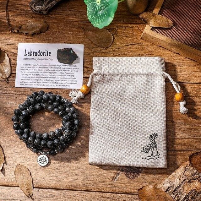 Bracelet Mâla en Labradorite - Lotus - Bracelet