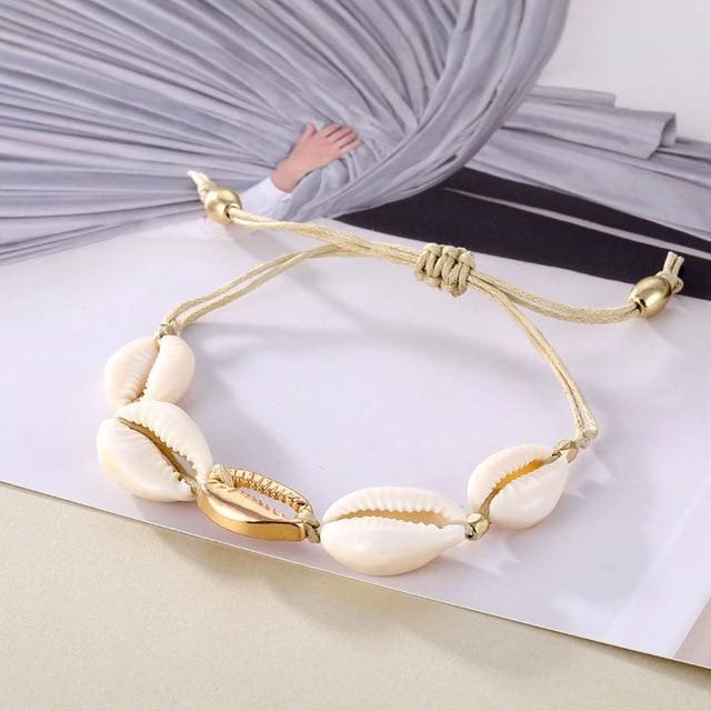 Bracelet Jonc Doré À Coquillages | Accessoires | PLT FR