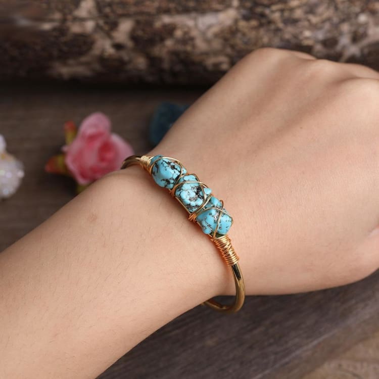 Bracelet ’Montagne de Turquoise’ en Cuivre - bracelet