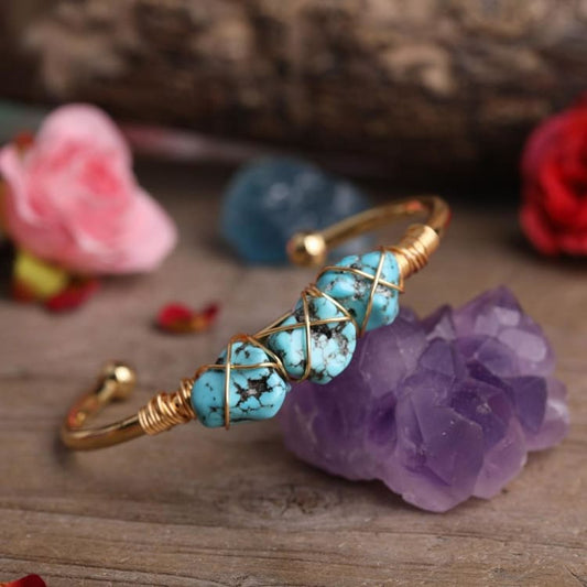 Bracelet ’Montagne de Turquoise’ en Cuivre - bracelet