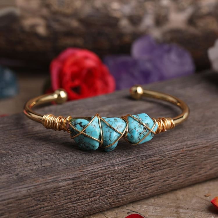 Bracelet ’Montagne de Turquoise’ en Cuivre - bracelet