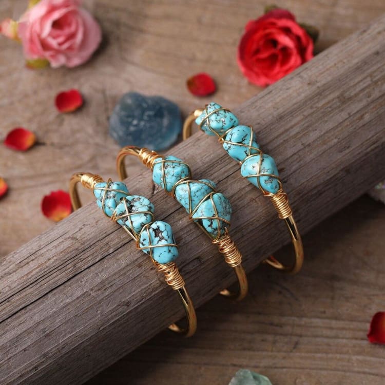 Bracelet ’Montagne de Turquoise’ en Cuivre - bracelet