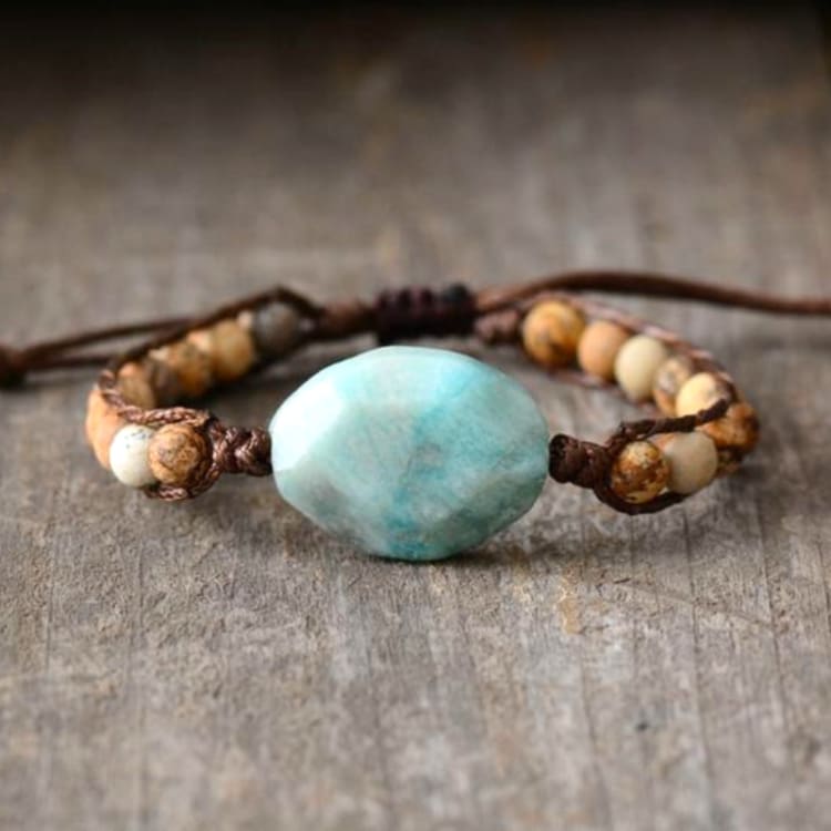Bracelet nuage en amazonite et jaspe - Bracelet
