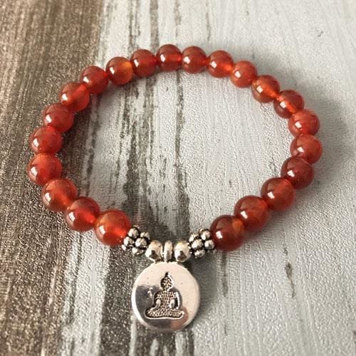 Bracelet Om En Cornaline - Bouddha / 17 Cm - Bracelet
