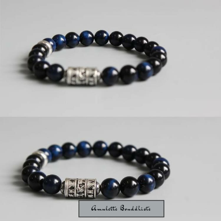 Bracelet Om en Œil de Faucon, présentation sur fond neutre