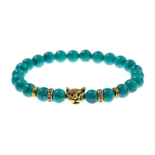 Bracelet perlé pour homme ’ la force du léopard ’ - Bois