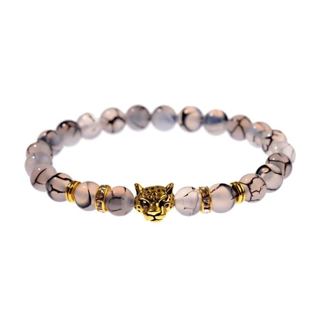 Bracelet perlé pour homme ’ la force du léopard ’