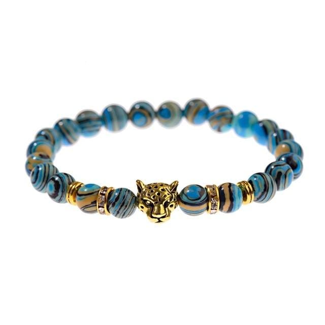 Bracelet perlé pour homme ’ la force du léopard ’
