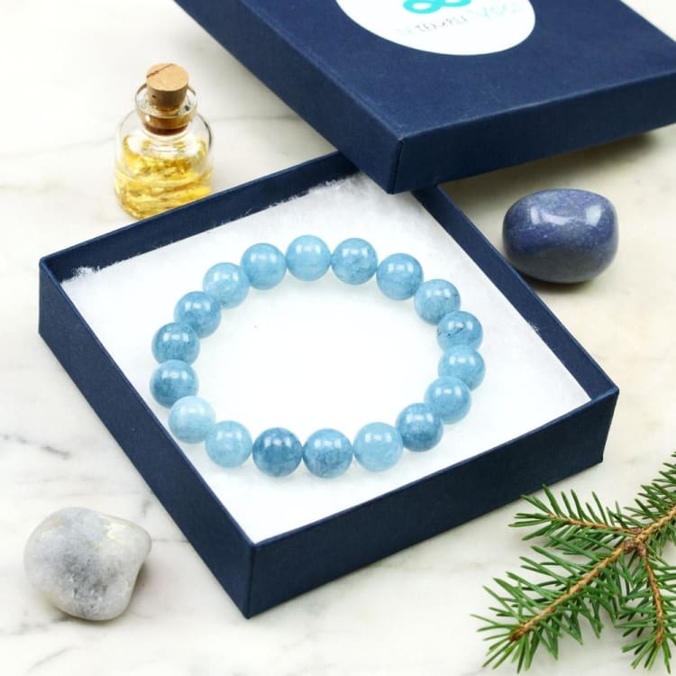 Bracelet perles en Aigue Marine - Bracelet