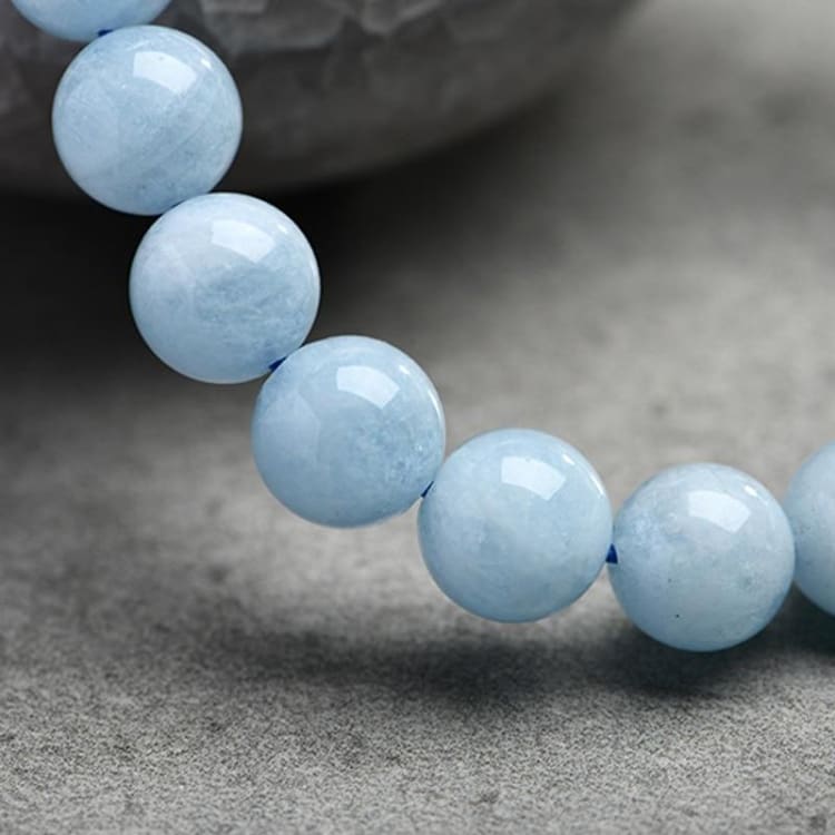 Bracelet perles en Aigue Marine - Bracelet