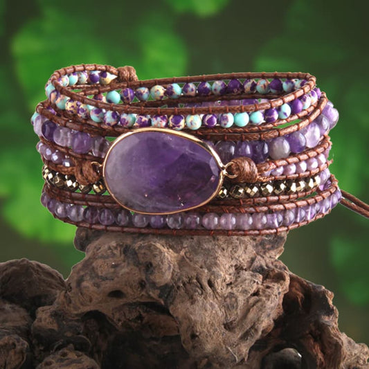 Bracelet Positivité en Améthyste - Bracelet