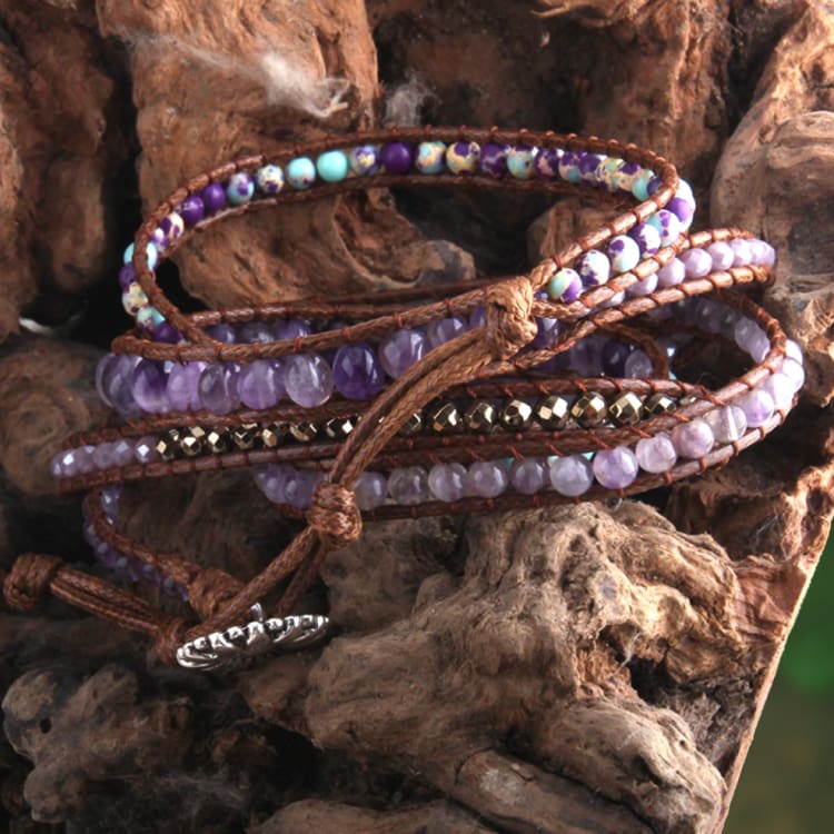 Bracelet Positivité en Améthyste - Bracelet