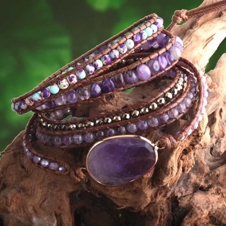 Bracelet Positivité en Améthyste - Bracelet