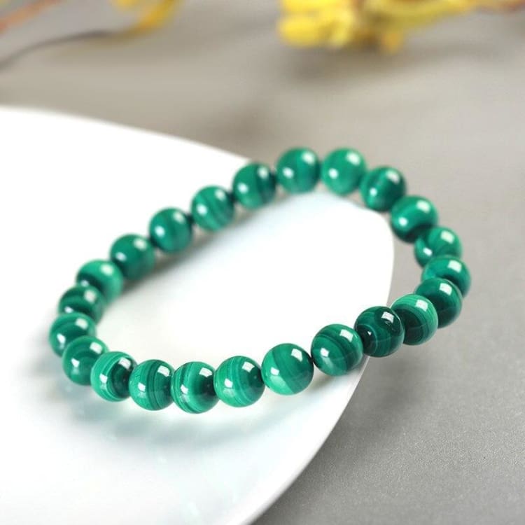 Bracelet ’Positivité’ en Malachite - Malachite 5A / 6 mm - bracelet