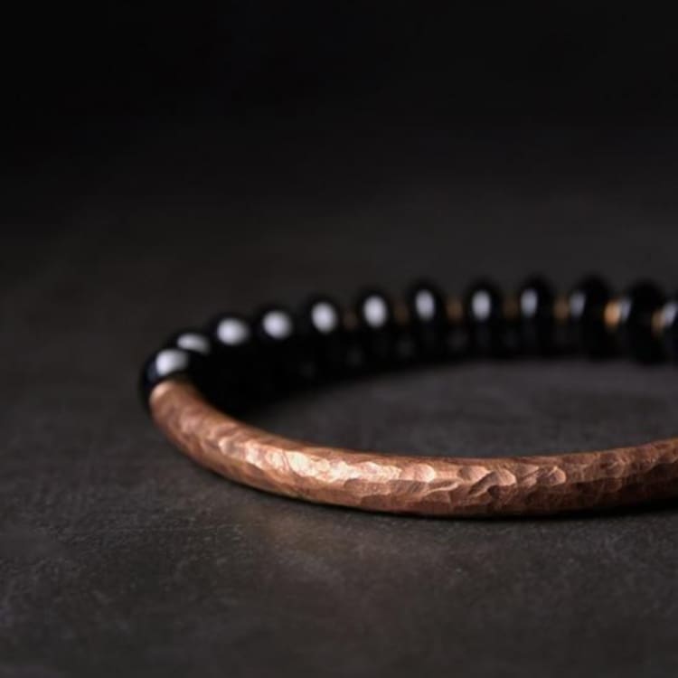 Bracelet Résilience en Cuivre et Onyx - Bracelet cuivre et onyx
